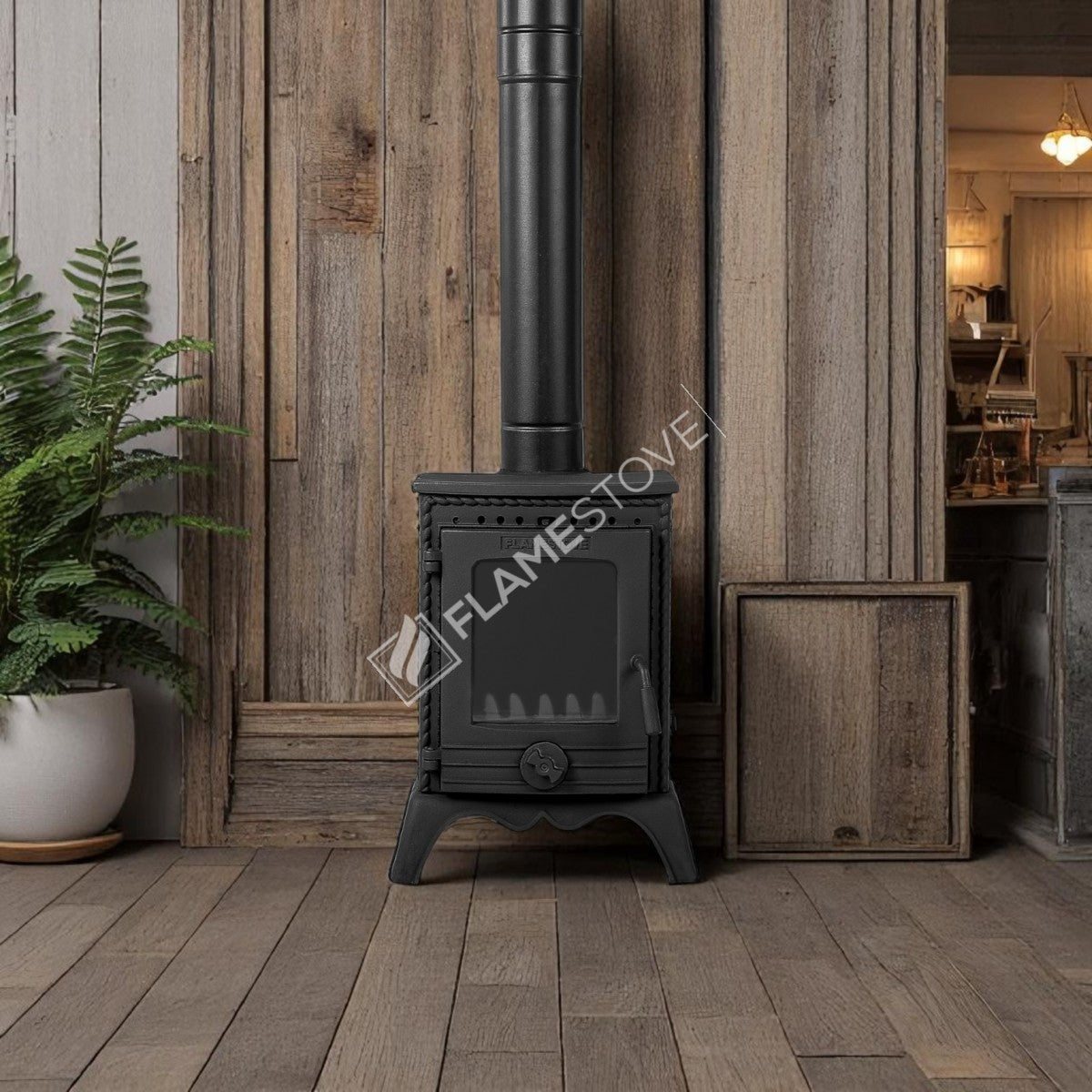 Minör Yüksek Verimli Pik Döküm Soba, Schott Robax Camlı, 50 m² Isıtma