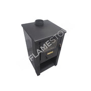 Fire Stove S2 Çelik Soba: Ateş Tuğlalı, Odunluklu, Yüksek Verimli, Robax Camlı
