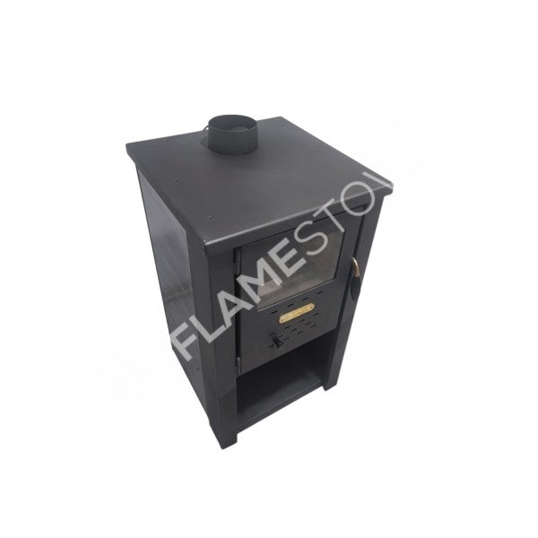 Fire Stove S2 Çelik Soba: Ateş Tuğlalı, Odunluklu, Yüksek Verimli, Robax Camlı