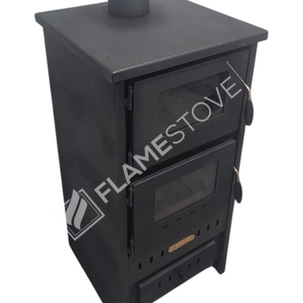 Fire Stove S3 - Çelik Fırınlı Soba: Ateş Tuğlalı, Robax Camlı, 9kW Verimli