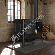 FRS-061 Fire Stove Troy Yatay Kuzineli Döküm Soba, Çift Fırnlı Yüksek Verimli Odun Kömür Sobası
