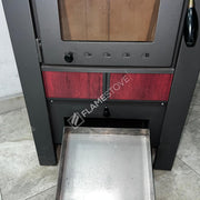 Yüksek Verimli Çelik Dış Yüzey Ateş Tuğlalı Soba, Alüminyum Maşa Takımı Odunluk Seti