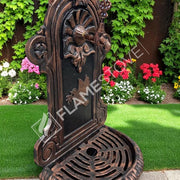 FireStove FRS-907 Bakır Midye Kuş Desenli Alüminyum Bahçe Çeşmesi, Tek Musluklu, Dayanıklı