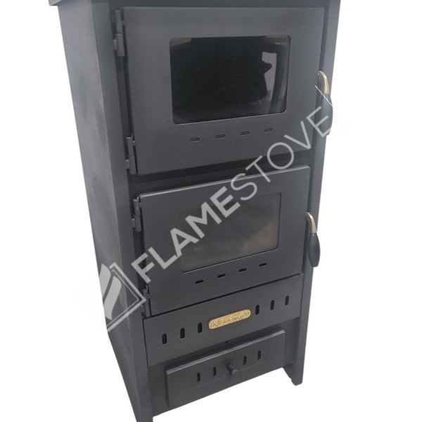 Fire Stove S3 - Çelik Fırınlı Soba: Ateş Tuğlalı, Robax Camlı, 9kW Verimli
