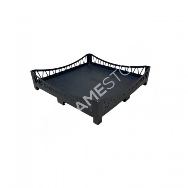 FRS-108 Fire Stove Lazer Kesim Köprü Desenli 50x50 cm Çelik Soba Altlığı