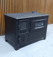 FIRE STOVE FRS-329 Mat Siyah 47'lik Döküm Tuğlaı Kuzine Soba | Emaye | Geniş Kuzine