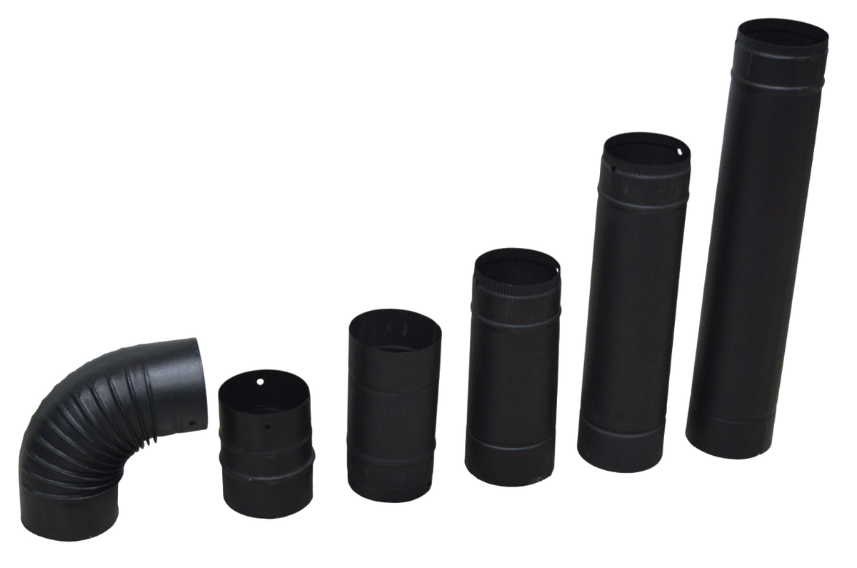 FRS-150 150mm Çap Soba Borusu Seti | Antrasit | 6 Parça Boru Seti