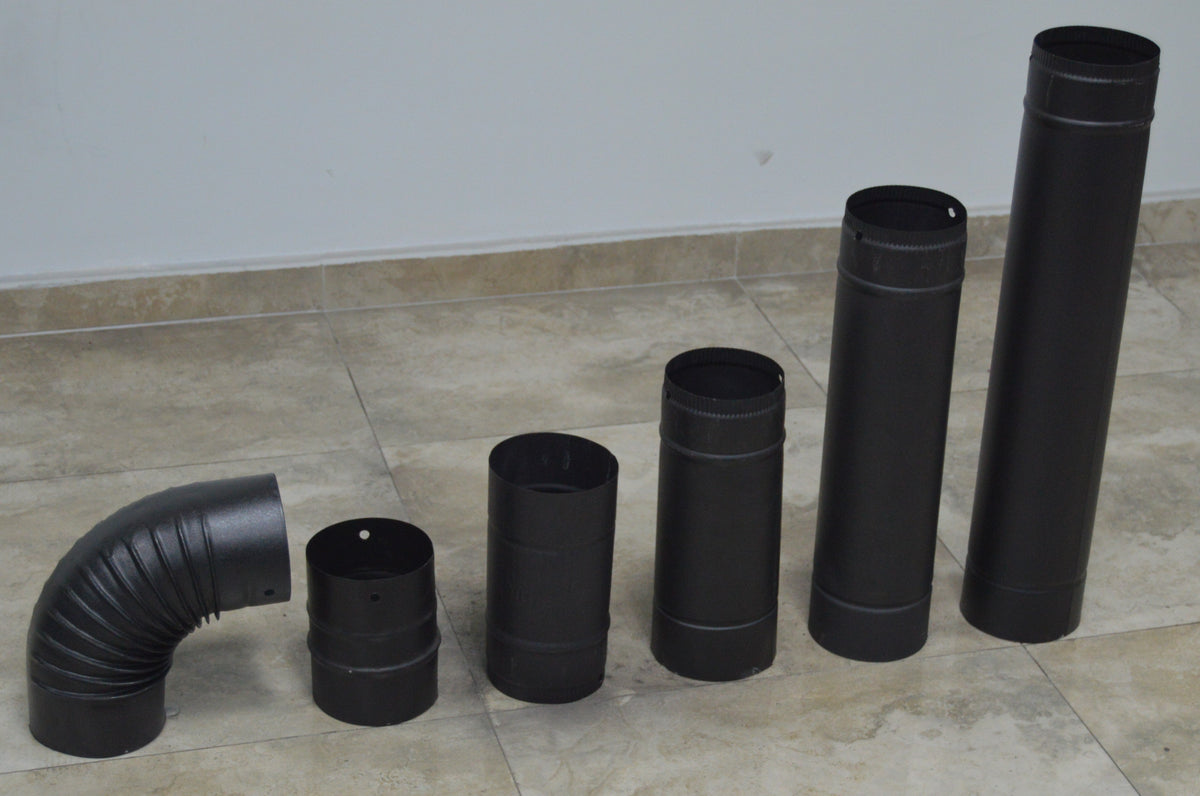 FRS-150 150mm Çap Soba Borusu Seti | Antrasit | 6 Parça Boru Seti