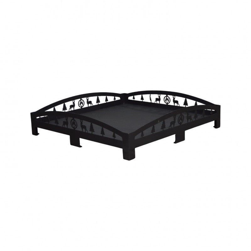 FRS-104D Fire Stove Premium 60x60 cm Lazer Kesim Doğa Desenli Soba Altlığı Zemin Koruyucu