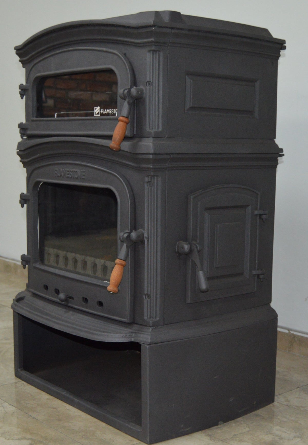 FRS-033YKST Fire Stove Altara Premium YK Döküm Soba: Çift Yanmalı, Fırınlı, Odunluklu