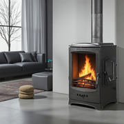 FRS-202YK Fire Stove  Lodi Üç Camlı Yan Yüklemeli Şömine Soba