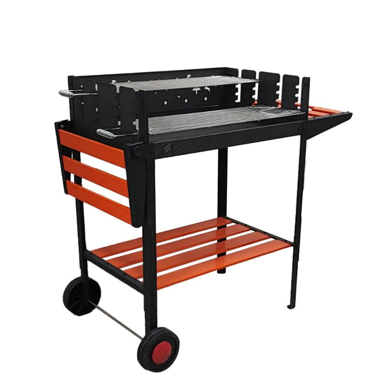 FRS-504K Fire Stove Kırmızı Lüks Tekerlekli Emaye Barbekü
