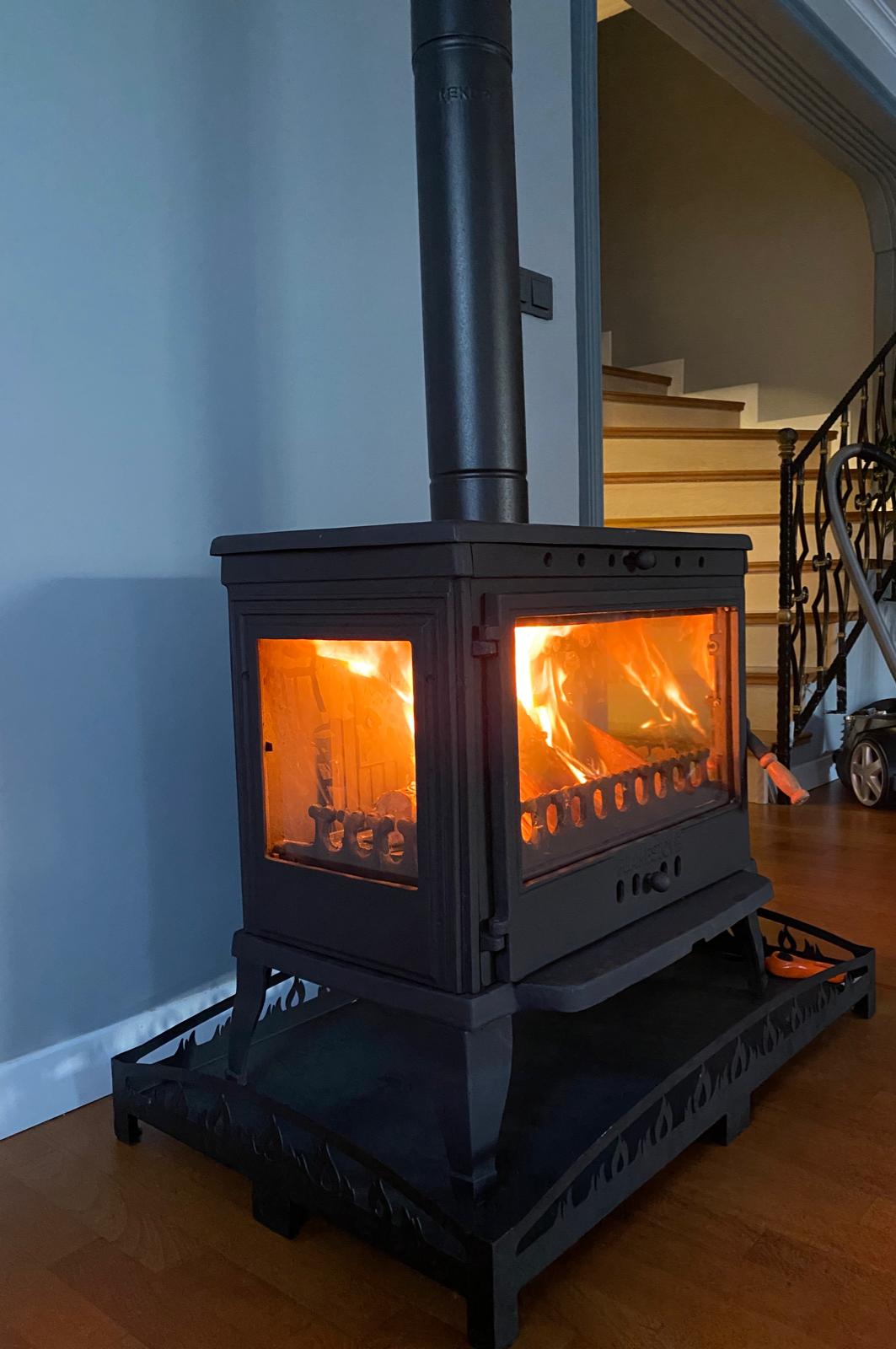 FRS-042 Fire Stove Retro Lux Yüksek Verimli Döküm Odun Kömür Sobası Çift Yanmalı