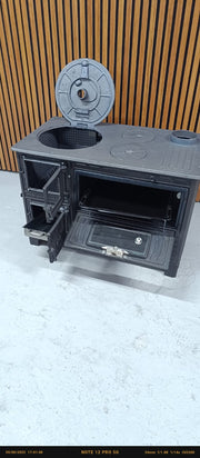 FIRE STOVE FRS-329 Mat Siyah 47'lik Döküm Tuğlaı Kuzine Soba | Emaye | Geniş Kuzine