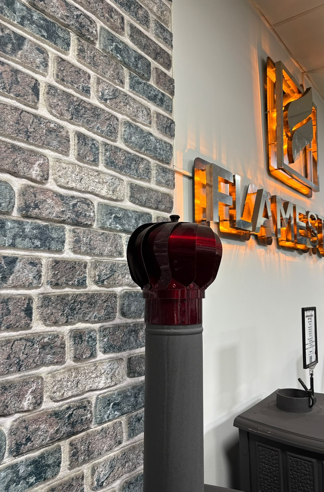 FRS-131 Fire Stove Bilyali Baca Üstü Döner Şapka Kırmızı