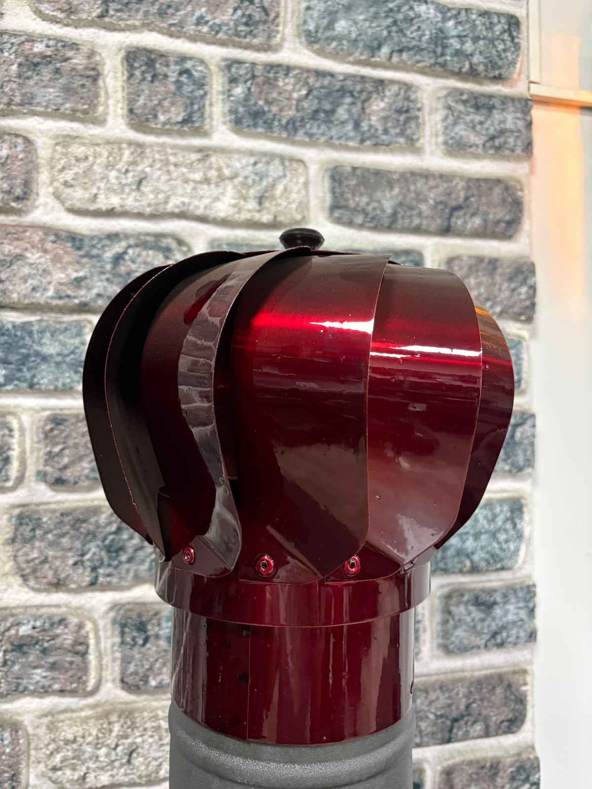 FRS-131 Fire Stove Bilyali Baca Üstü Döner Şapka Kırmızı