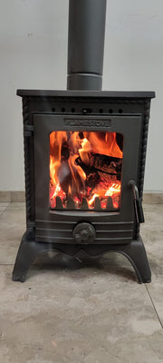 FRS-051 Fire Stove Minör Yüksek Verimli Pik Döküm Soba, Schott Robax Camlı, 50 m² Isıtma