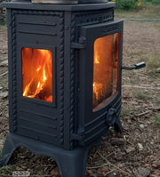 FRS-052 Fire Stove Minör Lüx 3 Camlı Döküm Soba: Yüksek Verimli Odun & Kömür Isıtıcı, A Sınıfı