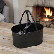 FRS-1343-DH-MAT Fire Stove Dayanıklı Mat Siyah Oval Odun Kovası