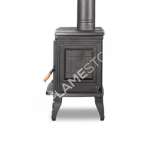 Retro Klasik Döküm Soba, Yüksek Verimli Odun Kömür Sobası, Schott Robax Camlı, 10 kW