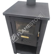 Fire Stove S2 Çelik Soba: Ateş Tuğlalı, Odunluklu, Yüksek Verimli, Robax Camlı