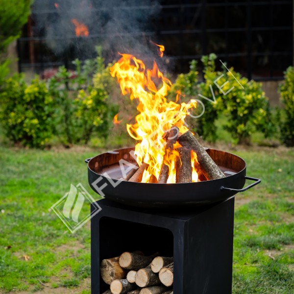 FRS-604 Fire Cook 60cm ST37 Çelik Derin Hazneli Dış Mekan Ateş Çukuru Barbekü