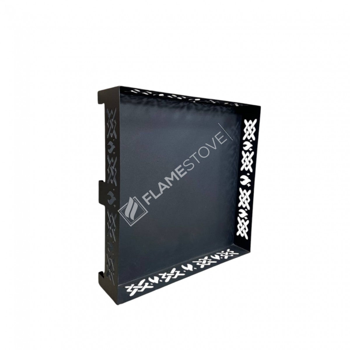 FRS-108Ç Fire Stove Lazer Kesim Çapraz Desenli 50x50 cm Çelik Soba Altlığı 