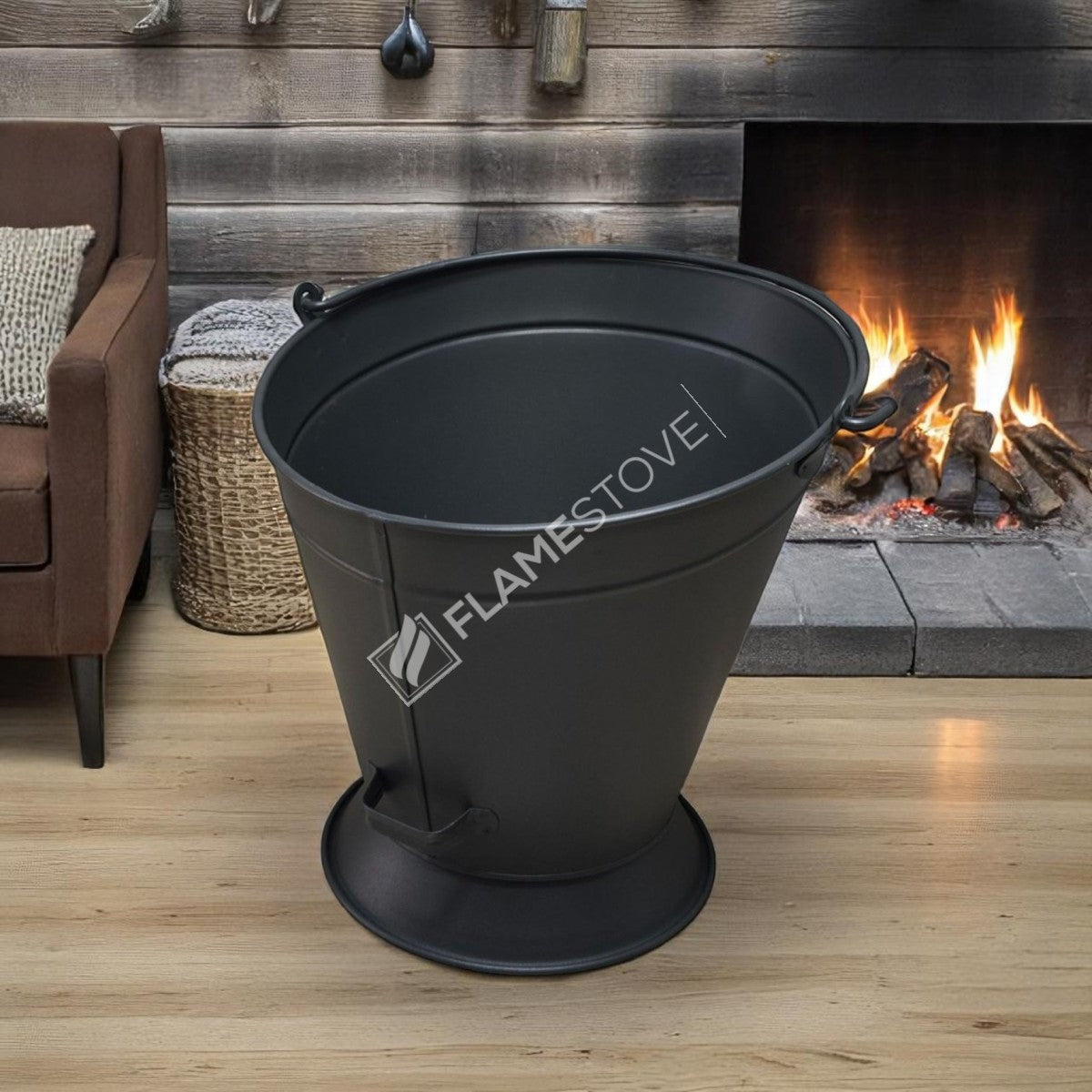 FRS-2330 Fire Stove Mat Siyah Taşınabilir Şömine Odunluk Kömürlük Kovası Ev Aksesuarı