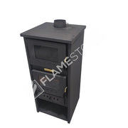 Çelik Fırınlı Odunluklu Soba, Ateş Tuğlalı, Schott Robax Camlı, 8 kW Isıtma