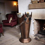 FRS-8192 Fire Stove Paslanmaz Bakır Odunluk, Şık ve Dayanıklı Şömine Odun Kovası, İç/Dış Mekan