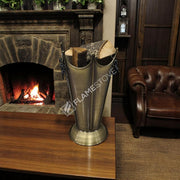 FRS-8192 Fire Stove Lüks Gold Odunluk: İç/Dış Mekan, Yüksek Kaliteli Döküm Şömine Odun Kovası