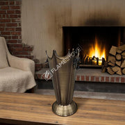 FRS-8192 Fire Stove Lüks Gold Odunluk: İç/Dış Mekan, Yüksek Kaliteli Döküm Şömine Odun Kovası