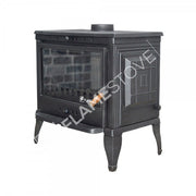 Retro Klasik Döküm Soba, Yüksek Verimli Odun Kömür Sobası, Schott Robax Camlı, 10 kW