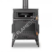 Retro Fırınlı Döküm Soba, Yüksek Verimli Odun Kömür Sobası, Termostatlı, 13 kW