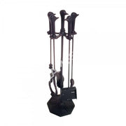 FRS-103Ö Fire Stove Ördek Başlı 4'lü Pik Döküm Maşa Takımı: Şömine ve Barbekü İçin Ergonomik Set