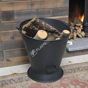 FRS-2330 Fire Stove Mat Siyah Taşınabilir Şömine Odunluk Kömürlük Kovası Ev Aksesuarı