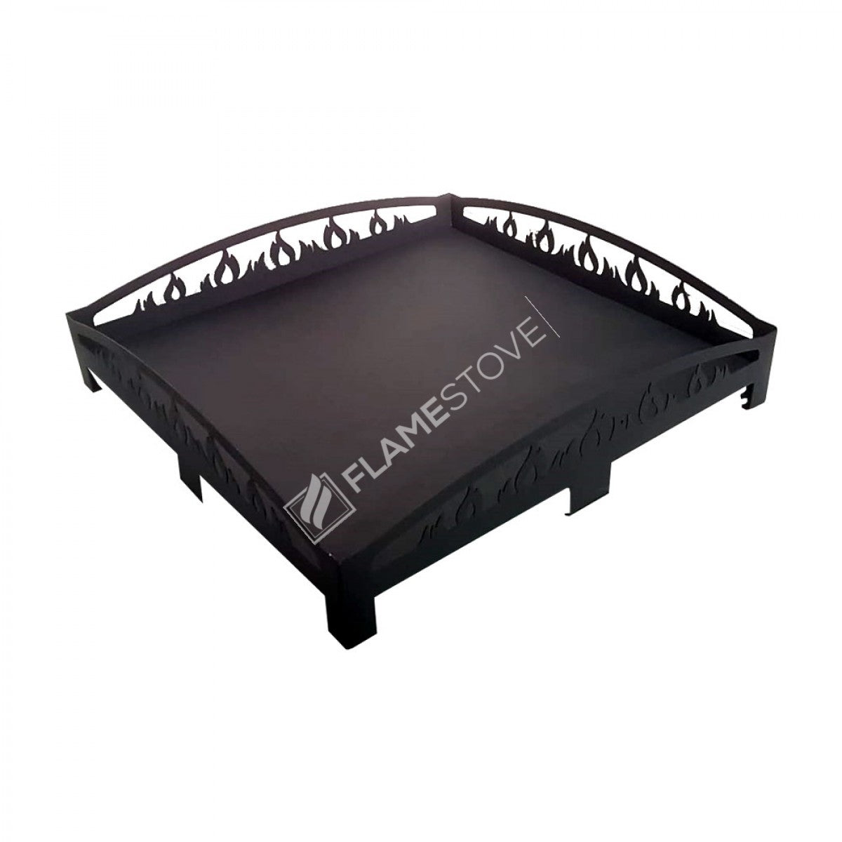 FRS-104A Fire Stove 60x60cm Lazer Kesim Alev Desenli Fırın Boyalı Çelik Soba Altlığı