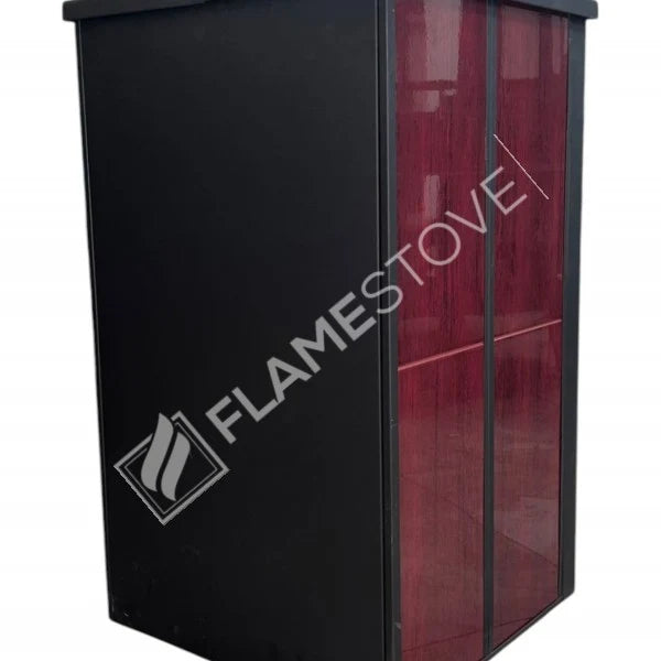 Fire Stove S1 - Çelik Yüksek Verimli Katı Yakıt Sobası, Ateş Tuğlalı, Schott Robax Camlı