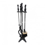 Fire Stove S3 Çelik Dış Yüzey Ateş Tuğlalı Fırınlı Soba, Maşa ve Odunluk