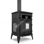 FRS-011 Fire Stove Sirius Maxi Fırınlı 3 Camlı Döküm Soba Yüksek Veriml Odun Kömür Sobası