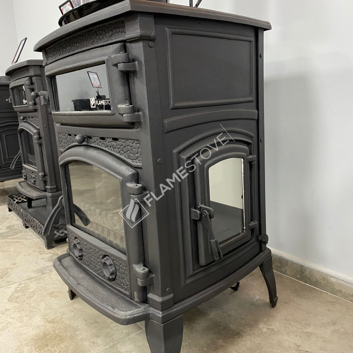 FRS-012YK Fire Stove Sirius Maxi Fırınlı Döküm Odun Kömür Sobası Yüksek Verimli
