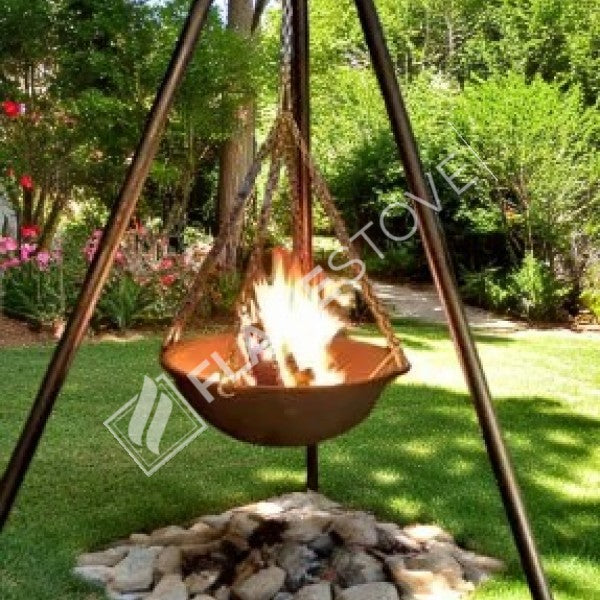Fire Ambient Sfero Döküm Ateş Çukuru: 10mm Kalınlık, 65cm Çap, 190cm Yükseklik