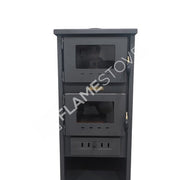 Çelik Fırınlı Odunluklu Soba, Ateş Tuğlalı, Schott Robax Camlı, 8 kW Isıtma