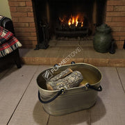 FRS-1343-DH-GOLD Fire Stove Çift Kulplu Gold Oval Odun Kovası
