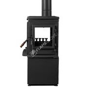 Retro Lux YK Stil Döküm Soba, Yan Kapaklı, Odunluklu, 3 Camlı, 10 kW
