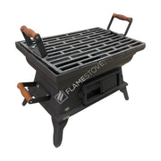 FRS-405 Fire Stove Taşınabilir Ahşap Saplı Kare Döküm Piknik Mangalı - Dayanıklı, Kolay Temizlenebilir
