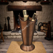 FRS-8192 Fire Stove Paslanmaz Bakır Odunluk, Şık ve Dayanıklı Şömine Odun Kovası, İç/Dış Mekan