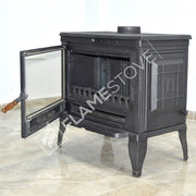 Retro Klasik Döküm Soba, Yüksek Verimli Odun Kömür Sobası, Schott Robax Camlı, 10 kW
