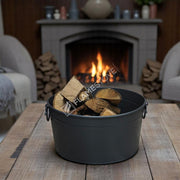 FRS-1353-MAT Fire Stove Mat Siyah Metal Odun Kovası Şömine Aksesuarı