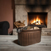 FRS-1343-BAKIR Fire Stove Dayanıklı Bakır Sallanır Kulplu Odun Kovası
